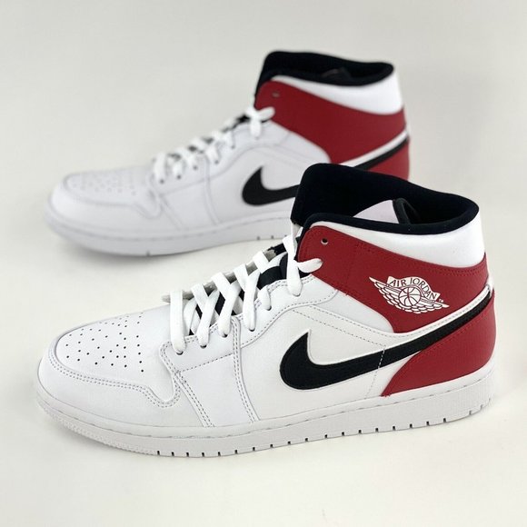 Nike Air Jordan 1 Mid Chicago 2019 Men's Sneakers Rare Shoe White Red Black - Picture 3 of 12
